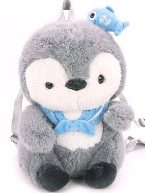 NEW SPOOKYVILLE CRITTERS Furry Penguin Plush Backpack